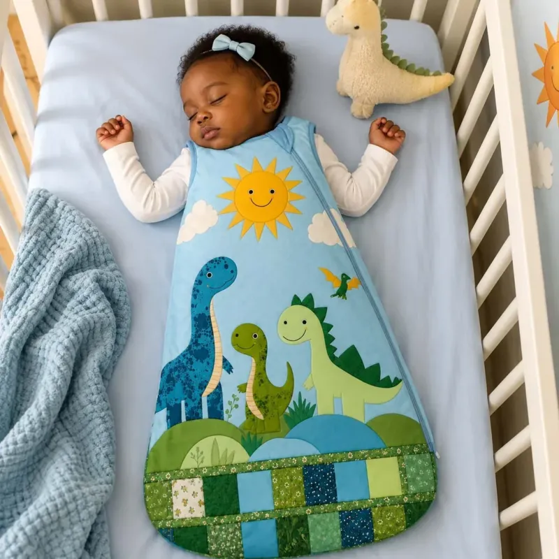 Happy Dinosaur Friends Bamboo Sleep Bag