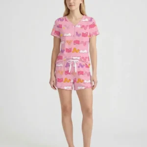 Bookworm Family Matching Bamboo Women Short Sleeve Short Pajama Set
