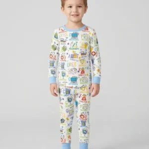 You Are Spanish Alphabet Version Bamboo Two Piece Long Sleeve Pajama Set