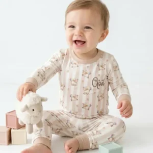 Child Of God Embroidered Baby Bamboo Two Piece Long Sleeve Pajama Set