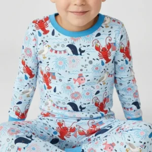 Celebrate 4th of July Family Matching Bamboo Two Piece Long Sleeve Pajama Set