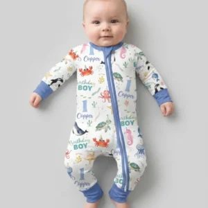 Birthday Under The Sea Custom Name & Age Bamboo Convertible Zippy