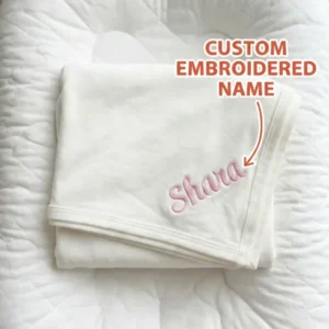 Personalized Little Miracle Pink Embroidered Bamboo Blanket