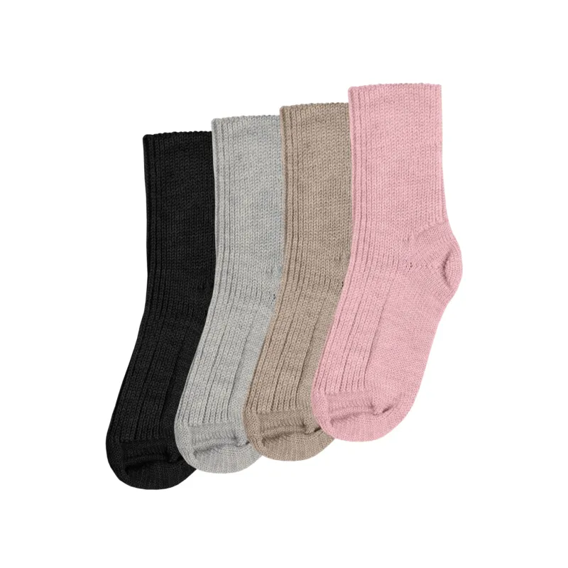 menique kids' rib thick knit merino socks in all available colors.