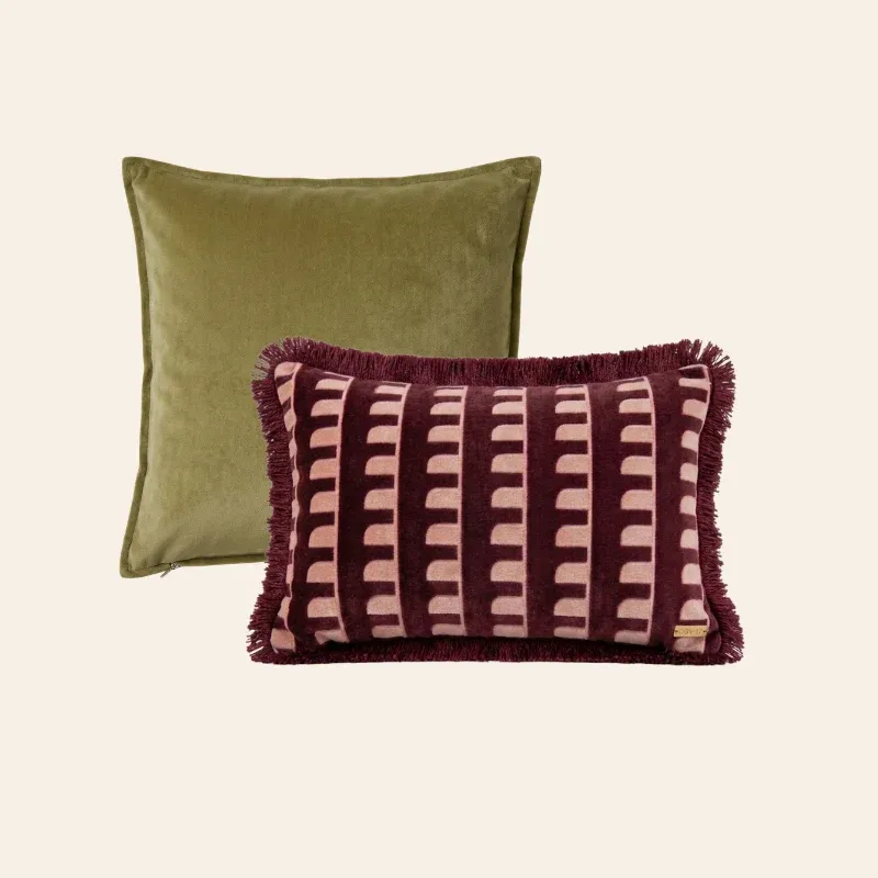 Kotabo sierkussenset Danielle – Set van 2 kussens – Perfect Pistache & Magical Mauve