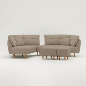 Modulares Sofa Mike mit Schlaffunktion - Stoff Nova Cappuccino - Individuell Wolfgang