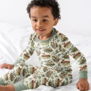 Vintage Hunting Season Daddy& Me Matching Bamboo Two Piece Long Sleeve Pajama Set