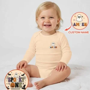 Personalized Spooky One Halloween Baby Bamboo Bodysuit