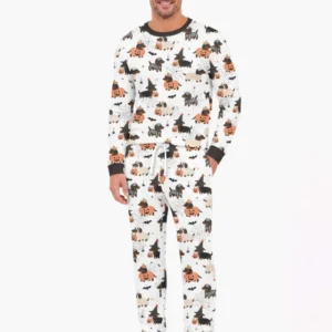 Howl-O-Weenie Dachshund Bamboo Men's Pajama Set