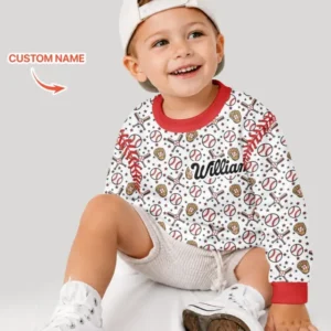 All-Star Baseball Custom Name Bamboo Crewneck Sweatshirt