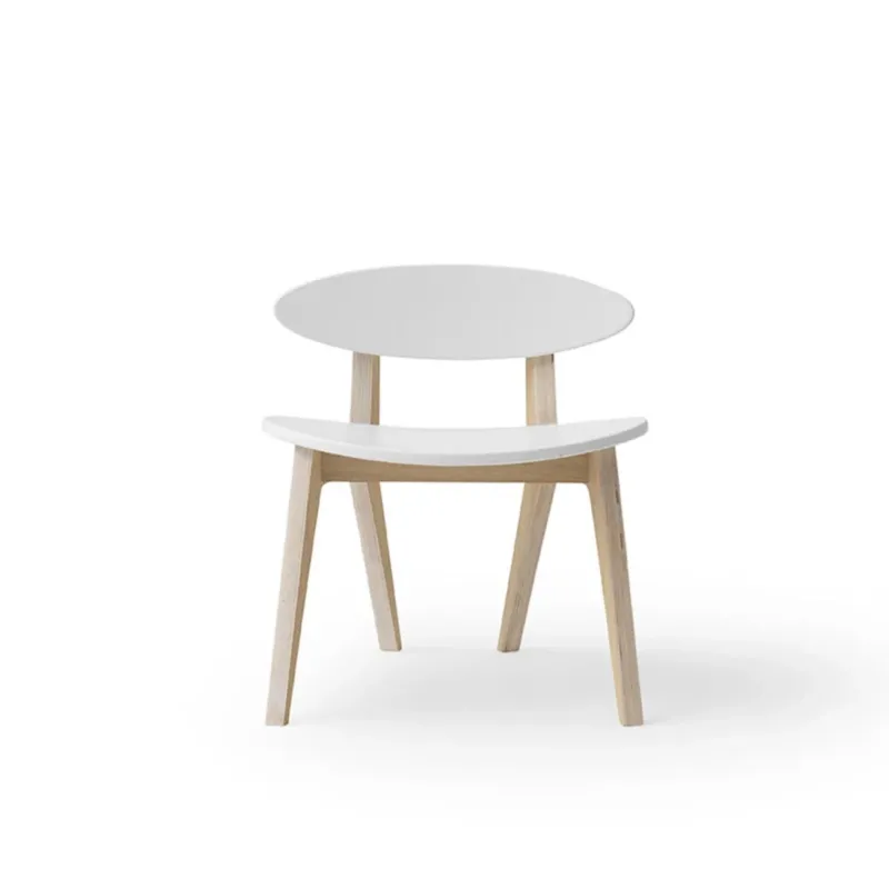 OLIVER FURNITURE - Chaise Wood PingPong, Blanc/Chêne