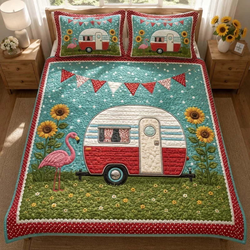 Peaceful Outdoor Moments Bamboo Quilt Bedding Set