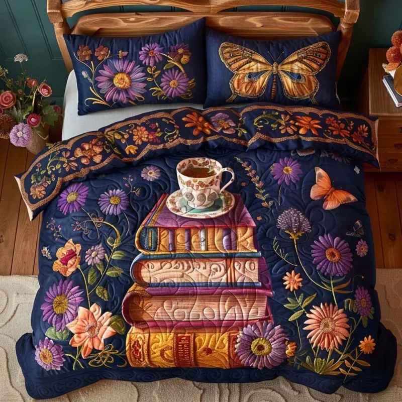 Reading Time Bamboo Quilt Bedding Set