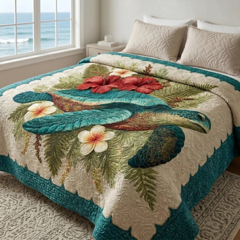 Sapphire Current Bamboo Quilt Blanket