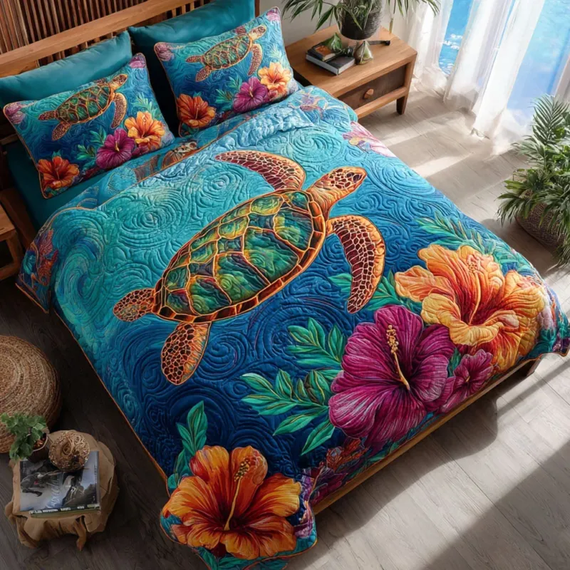Sea Horizon Bamboo Quilt Bedding Set