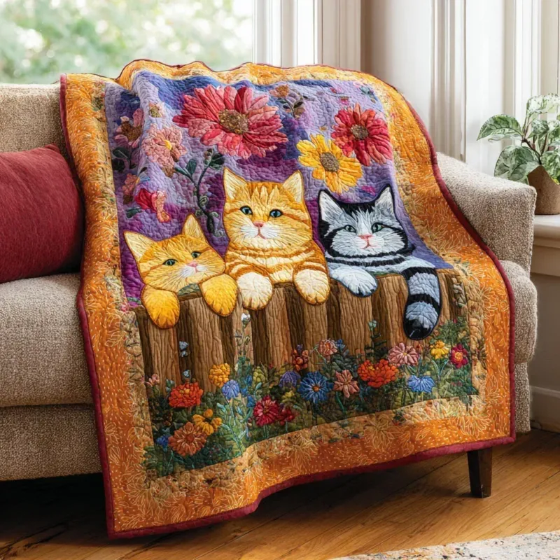 Sunny Kitten Bamboo Quilt Blanket