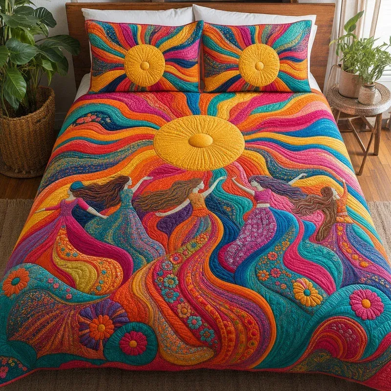 Sunshine Dance Bamboo Quilt Bedding Set