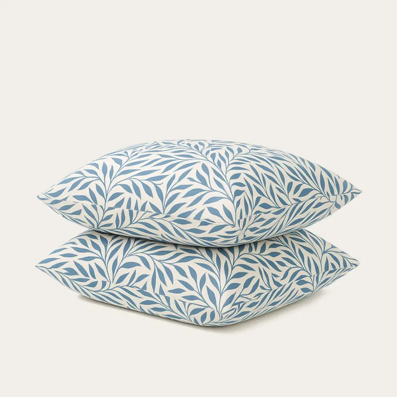 Set van 2 HappyBed Premium katoenen kussenslopen Twilight Leaves met hotelsluiting