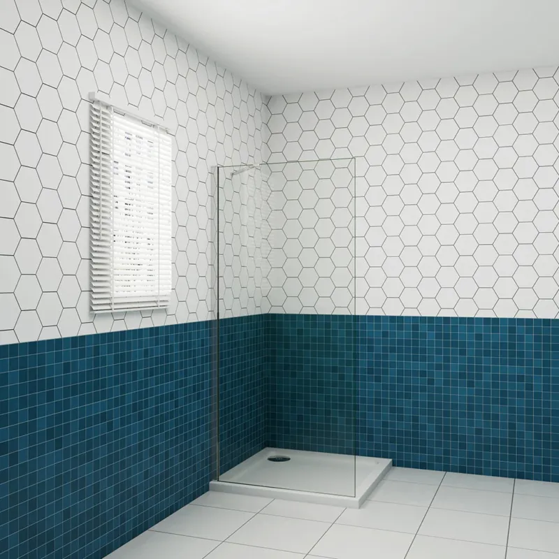 Moderne Glasduschen 160x H.200 cm 8mm NANO Glas mit Stabilisationsstange