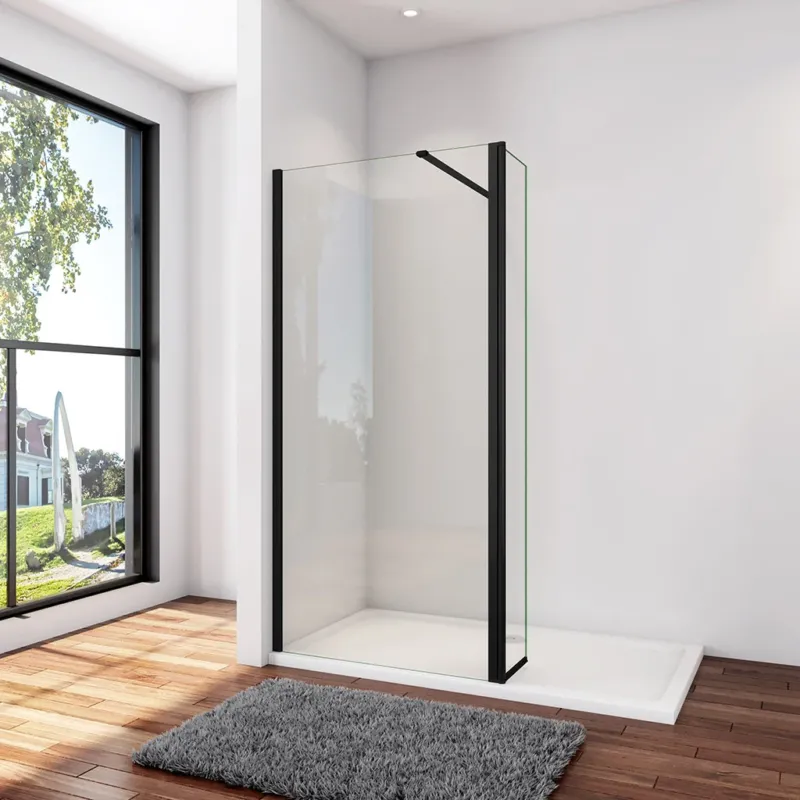 Duschabtrennung Duschwand 30+30 x H.200 cm 8mm NANO Glas Aluminium Duschhaus