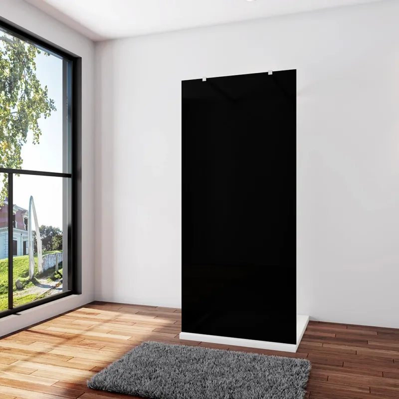 Duschwand Duschabtrennung 137.7 x 200 cm 10mm Glas mit Glasschutzfolie Stabistange 73-120 cm Sicherheitsglas