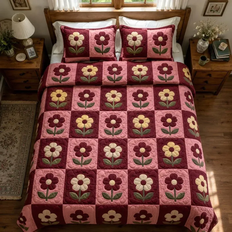Wild Blossoms Bamboo Quilt Bedding Set