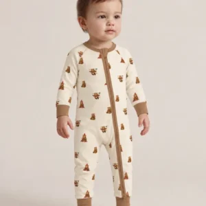 Woodland Campfire Crew Bamboo Convertible Zipper Romper