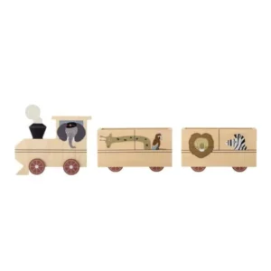 Kinderregal Ariel - Holzregal in Zugform mit Tiermotiven für Kinderzimmer