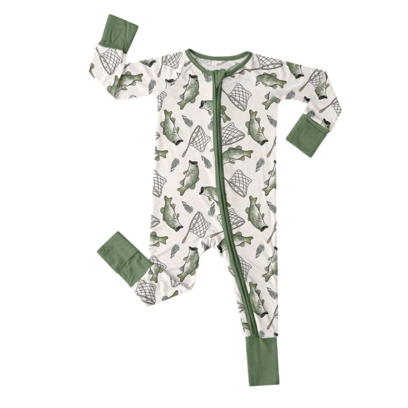 Bass Buddies Convertible Zippered Romper , Bass Buddies Convertible Zippered Romper - Newborn