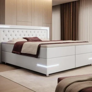 Boxspringbett Verona mit LED (Kunstleder) - Luxusbetten24