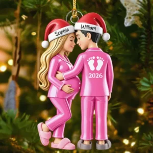 Baby Bump Christmas Personalized Acrylic Ornament