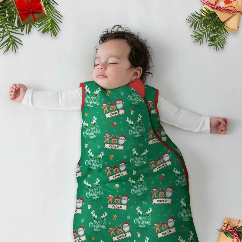 Custom Name "My Deer First's Christmas" For Boy - Sleep Bag , Custom Name "My Deer First's Christmas" For Boy - Sleep Bag - XS / 0.5 TOG