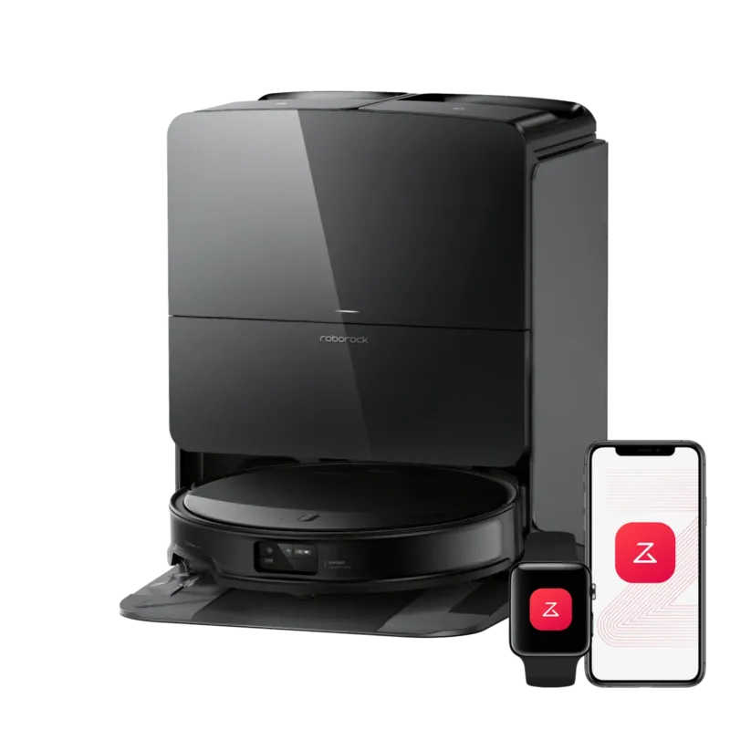 Roborock Saros 10R ultraflacher Saugroboter schwarz mit Multifunktions-Dock