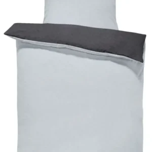 One Home Winter Bettwäsche Doubleface Uni Wende kuschelig flauschig warm weich Fleece grau anthrazit