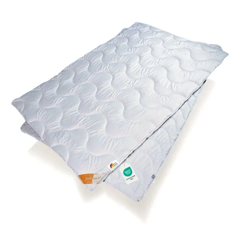 2 Bettdecke 135x200 verbunden mit Druckknopf Klimafaser weiß