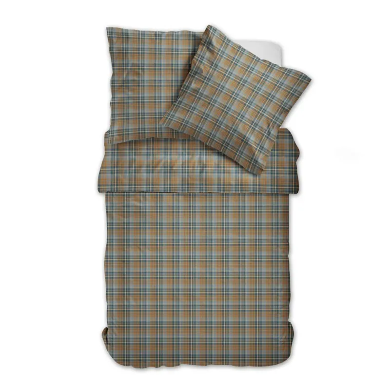 Bettwäsche Flanell Mehrfarbig mit Karomuster 135 x 200 cm