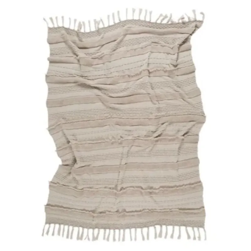 LORENA CANALS - Couverture Tricotée Air Dune Blanc