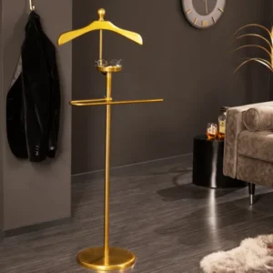 VALET Eleganter Herrendiener 128cm gold Aluminium Kleiderhaken Garderobenständer
