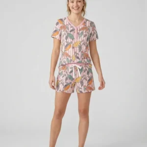 Turtle Bay Family Matching Bamboo Women Short Sleeve Short Pajama Set