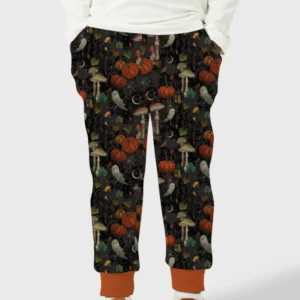 Spooky Cute Ghost Pumpkin Mushroom Halloween Bamboo Jogger