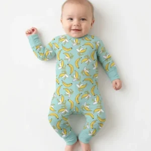 Bananas Bamboo Crescent Zippered Romper