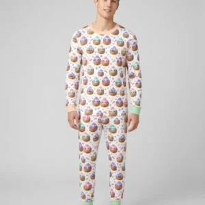 Cute Glitter Dumpling Bamboo Men's Pajama Set