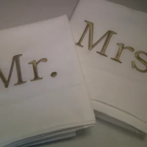 Mr. & Mrs. Embroidered Pair Pillowcases
