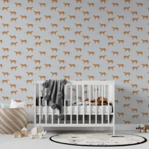 MUNKS & ME - Papier Peint Chambre Enfant à Motif Répété - Goldies Cheetah - Bleu