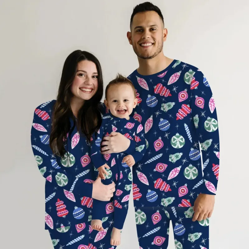 Ornaments Party Men's Pajama Set , Ornaments Party Men's Pajama Set - Only Shirt / XS