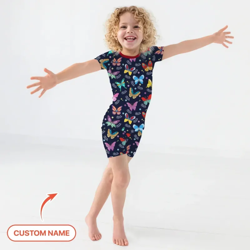 Tiny Wings: The Butterfly Princess Two Piece Short Sleeve Shorts Pajama Set , Tiny Wings: The Butterfly Princess Two Piece Short Sleeve Shorts Pajama Set - 12-18M