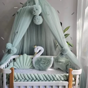 Green baby crib bedding. KARI studio