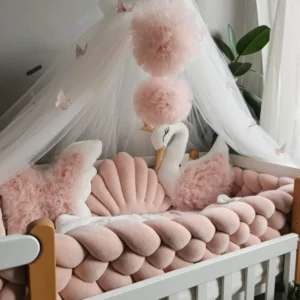 Personalized Nursery crib Set for Girl - Blush and Creamy Decor