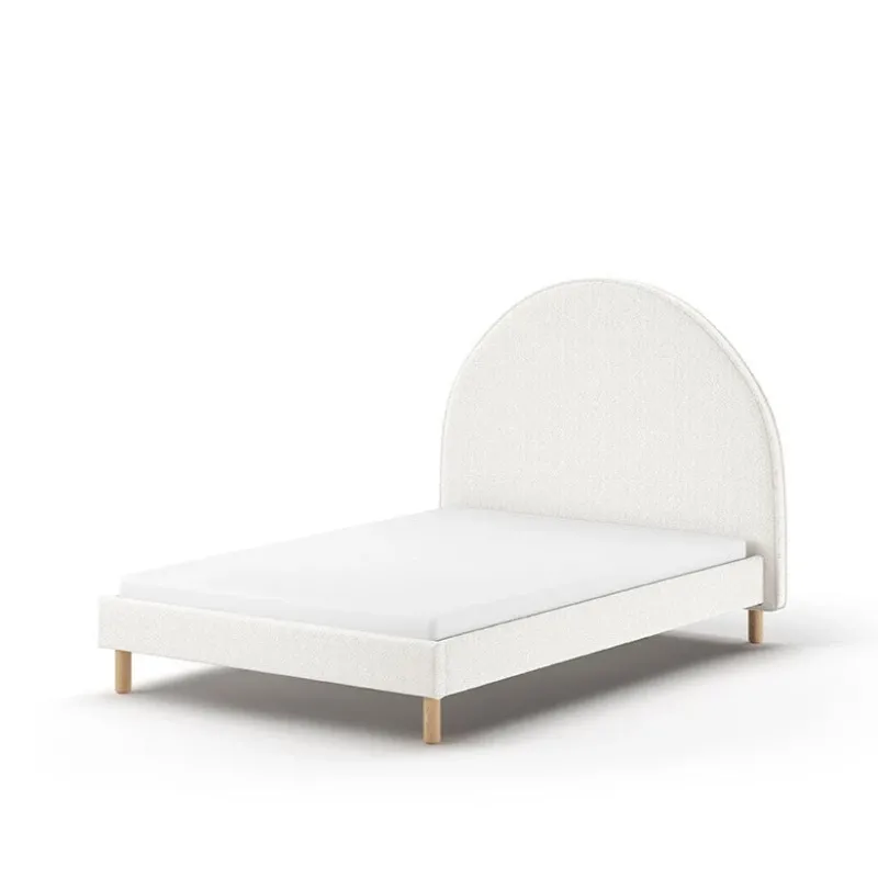 VIPACK - Lit Lune 140 X 200 Cm Blanc Boucle