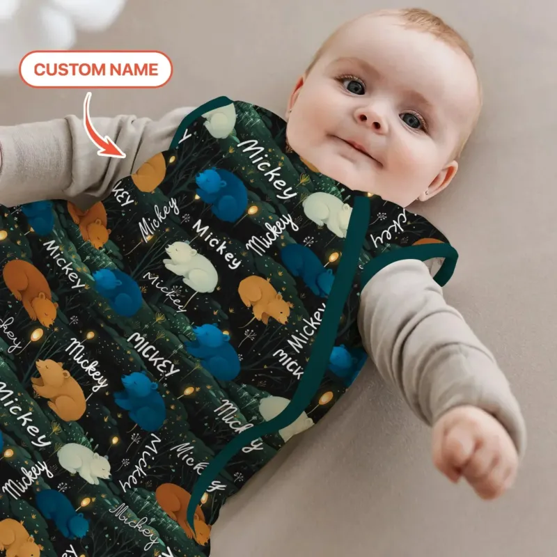 Woodland Whimsy Custom Name Sleep Bag , Woodland Whimsy Custom Name Sleep Bag - XS / 0.5 TOG